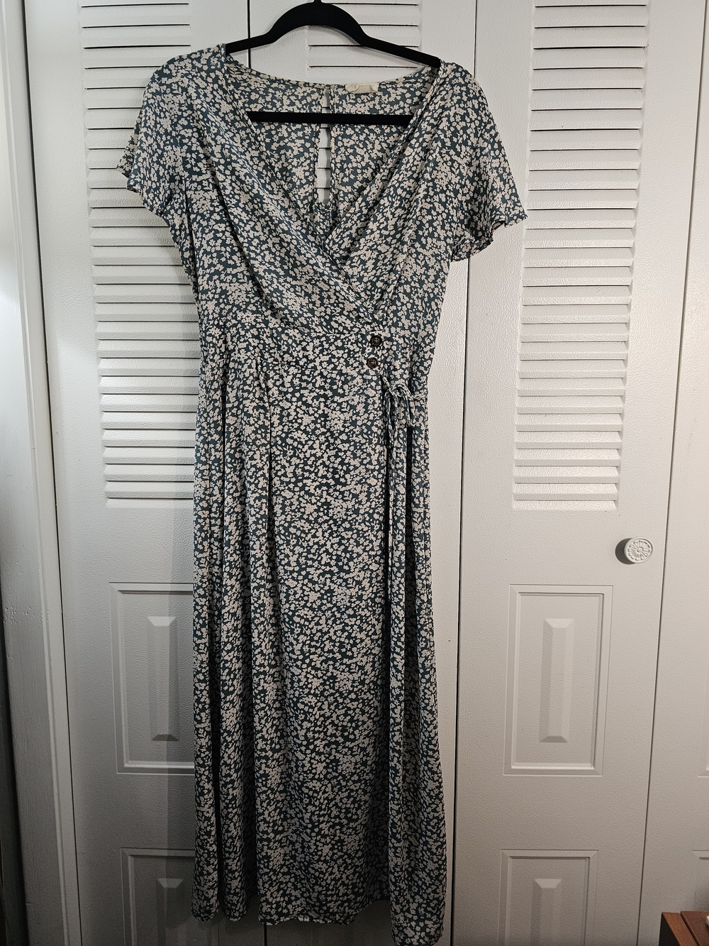 Sienna Sky Teal Floral Wrap Maxi Dress